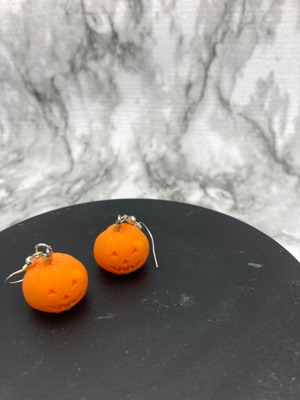 Jack-o'-lantern Earrings | Pumpkin Earrings | Halloween Jewelry | Orange Drop Earrings