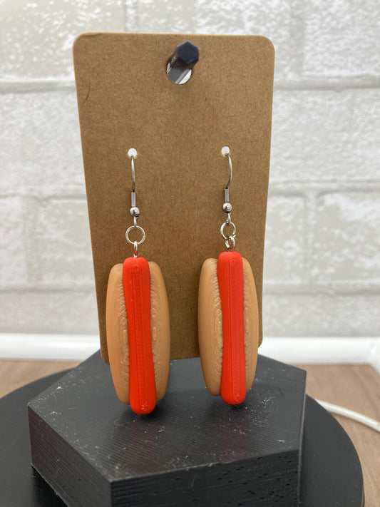 Hotdog Earrings Fun Food Jewelry Miniature Hotdog with Mustard Earrings Unique Handmade Earrings Perfect Gift for Food Lovers
