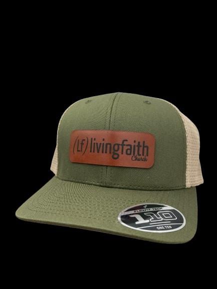 Custom Flexfit 110 Trucker Hat with Faux Leather Logo Patch