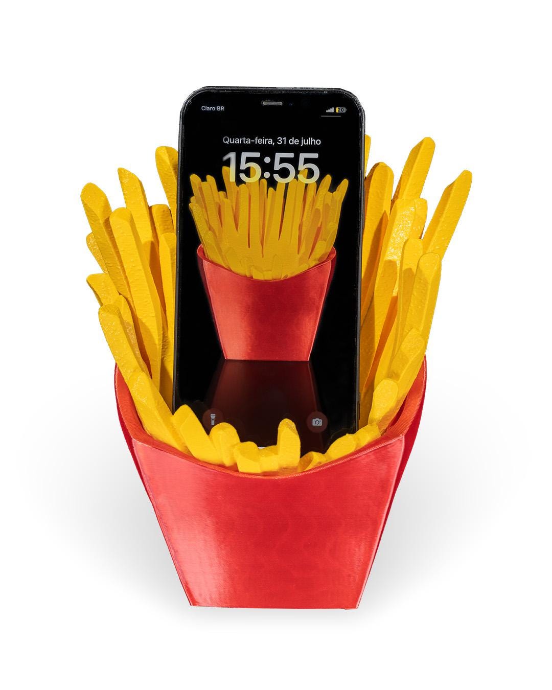 French Fry Phone Holder Fun Desk Accessory Unique Phone Stand Perfect for Food Lovers Quirky Office Decor Gift for Fast Food Fans