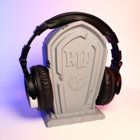 Tombstone Headphone Holder Spooky Desk Accessory Unique Halloween Decor