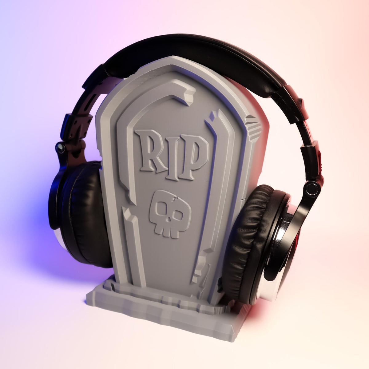 Tombstone Headphone Holder Spooky Desk Accessory Unique Halloween Decor