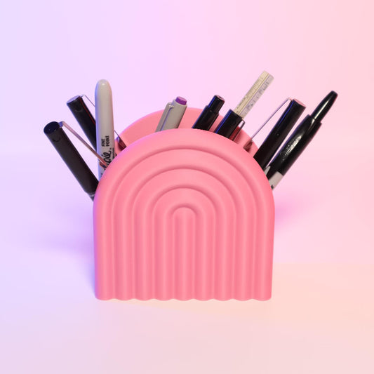 Rainbow Desk Organizer Two Compartments Colorful Office Storage Vibrant Desk Accessory Perfect for Home or Office Unique Organizer Decor