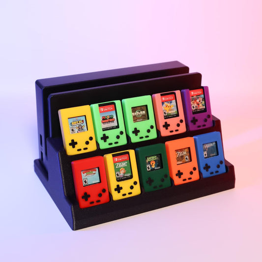 Mini Gameboy Display Dock Case for Switch Game Cartridge Holds 10 Games Retro Gaming Accessory Compact Game Organizer Perfect for Gamers