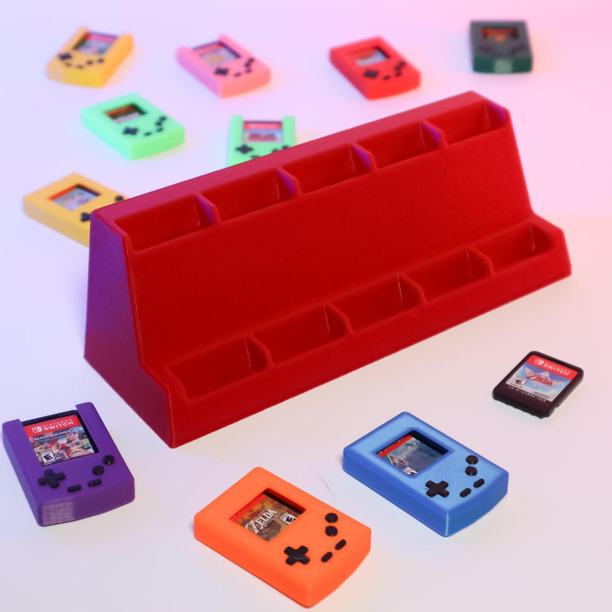 Mini Gameboy Case for Switch Game Cartridge Display Tower Holds 10 Games Retro Gaming Organizer Compact Storage Solution Perfect for Gamers
