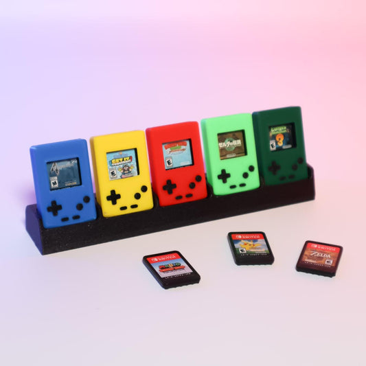 Mini Gameboy Case for Switch Game Cartridge Display Bar Holds 5 Games Retro Gaming Organizer Compact Storage Perfect for Gamers