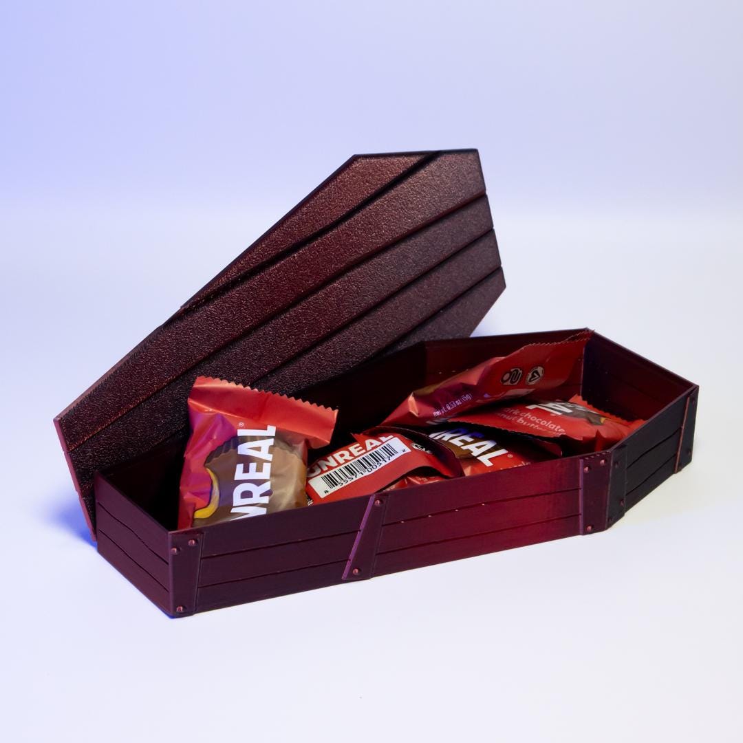 Creepy Coffin Container Spooky Storage Box Halloween Decor Unique Home Accent Perfect for Small Items and Trinkets Gothic Gift Idea