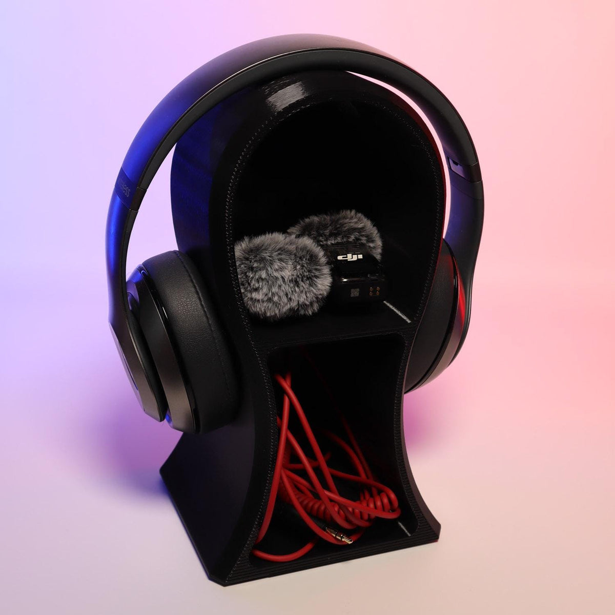 Headphone Stand with Storage Organizer Gaming Accessory Desk Storage Headset Holder Space-Saving Design Perfect Gift for Gamers and Students