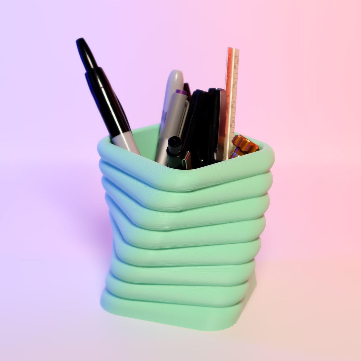 Twisted Floatie Square Organizer Unique Desk Accessory Compact Storage Modern Office Organizer Fun Home Decor Perfect for Small Items