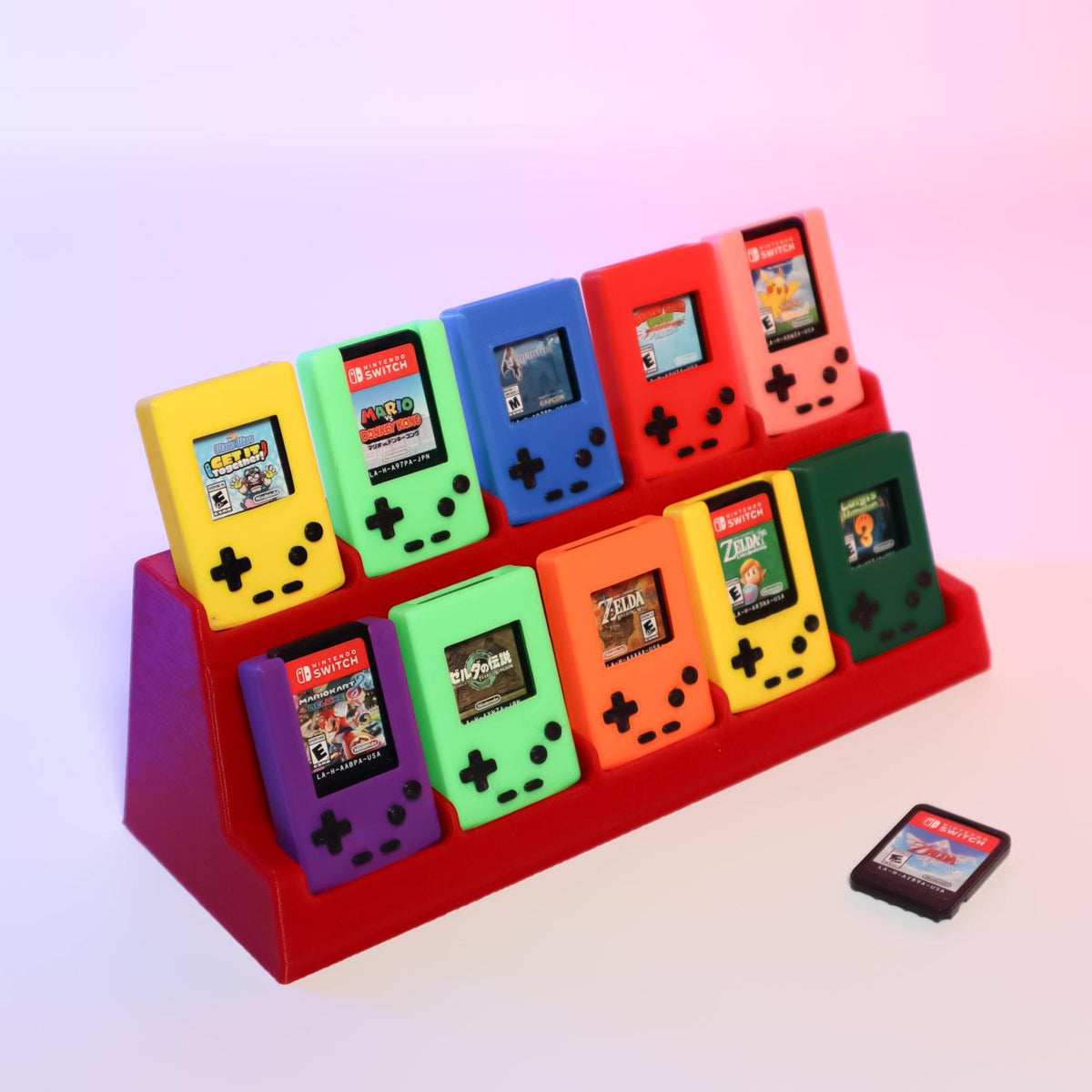 Mini Gameboy Case for Switch Game Cartridge Display Tower Holds 10 Games Retro Gaming Organizer Compact Storage Solution Perfect for Gamers