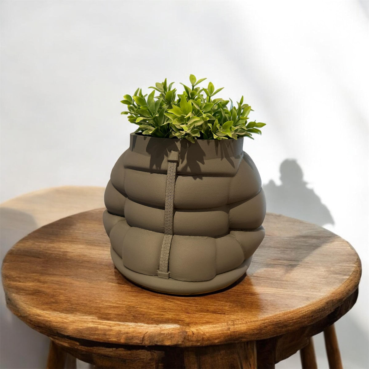 Inflated Jacket Planter Pot Unique Decorative Plant Holder Stylish Home Accent Modern Design Perfect for Succulents or Small Plants
