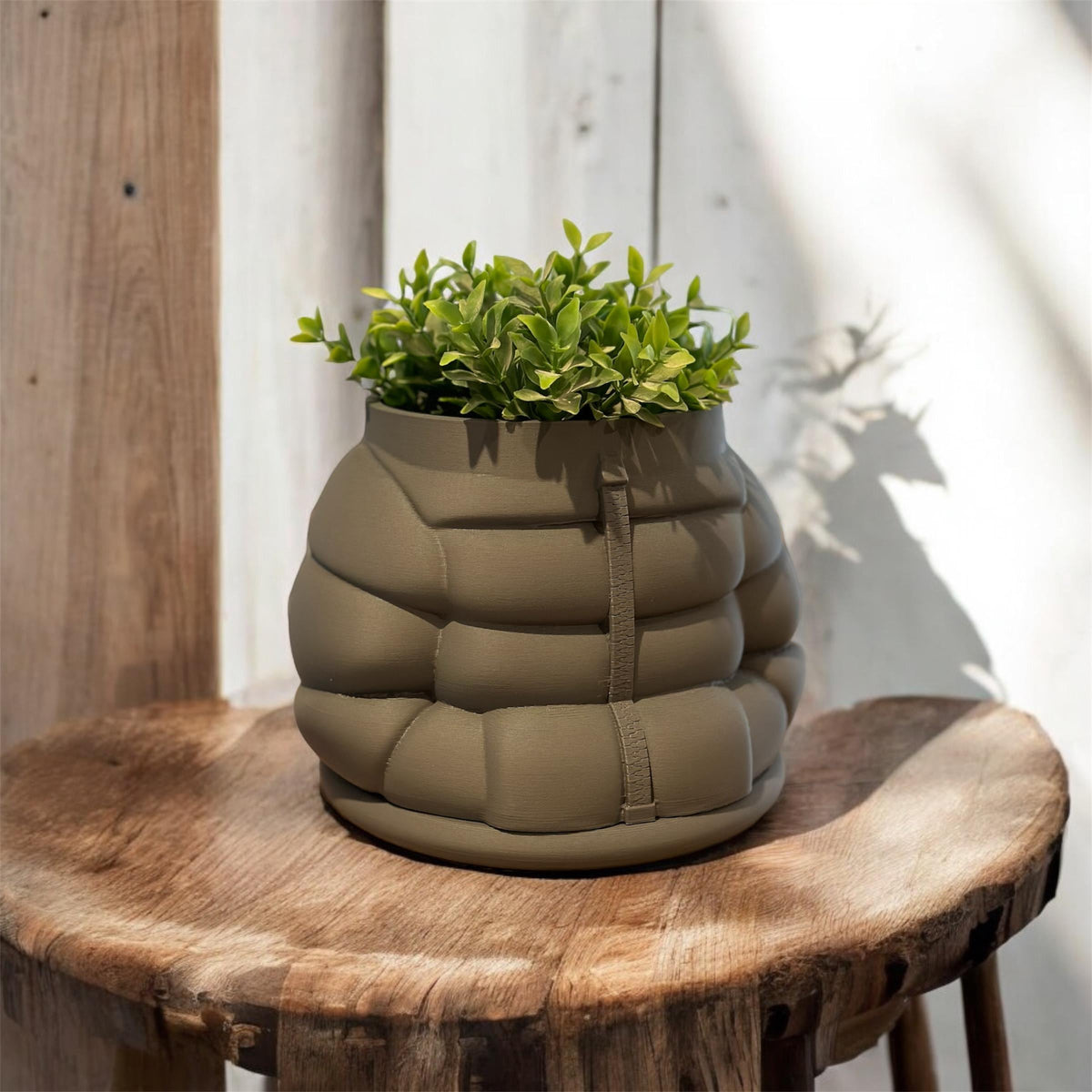 Inflated Jacket Planter Pot Unique Decorative Plant Holder Stylish Home Accent Modern Design Perfect for Succulents or Small Plants