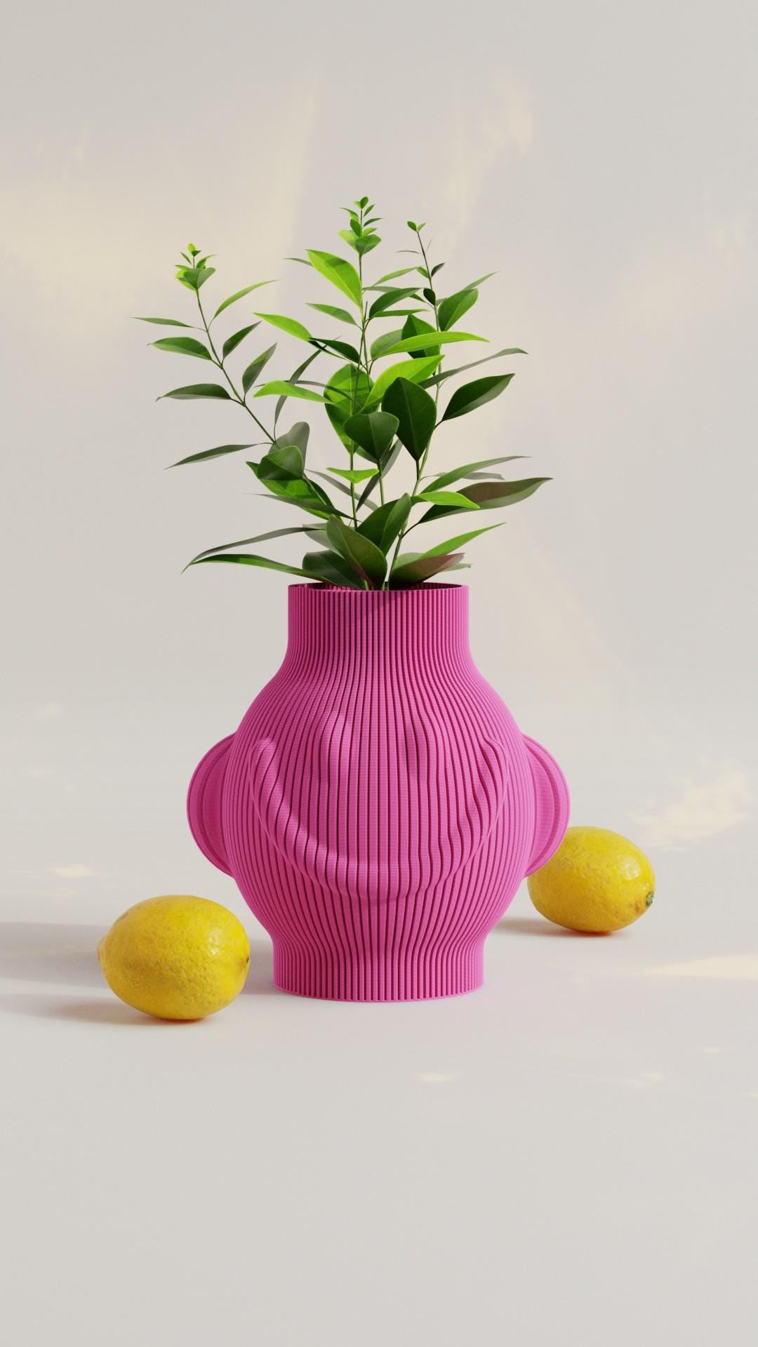 Lemonchik Vase Unique Decorative Vase Modern Fruit-Inspired Design Stylish Home Accent Perfect for Flowers and Contemporary Decor