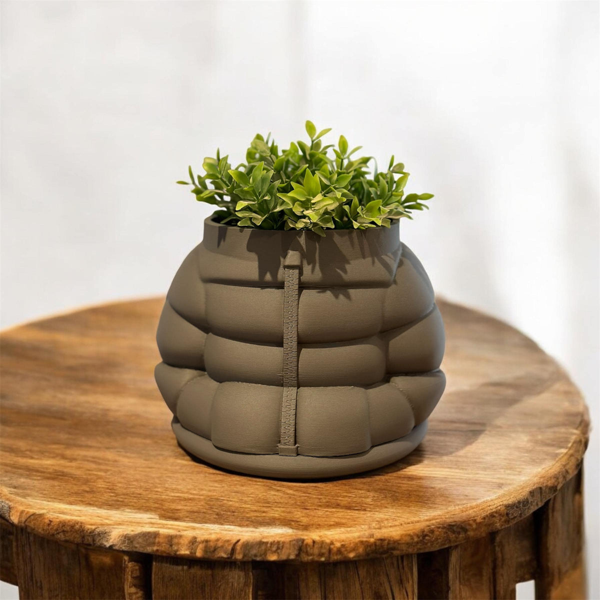 Inflated Jacket Planter Pot Unique Decorative Plant Holder Stylish Home Accent Modern Design Perfect for Succulents or Small Plants