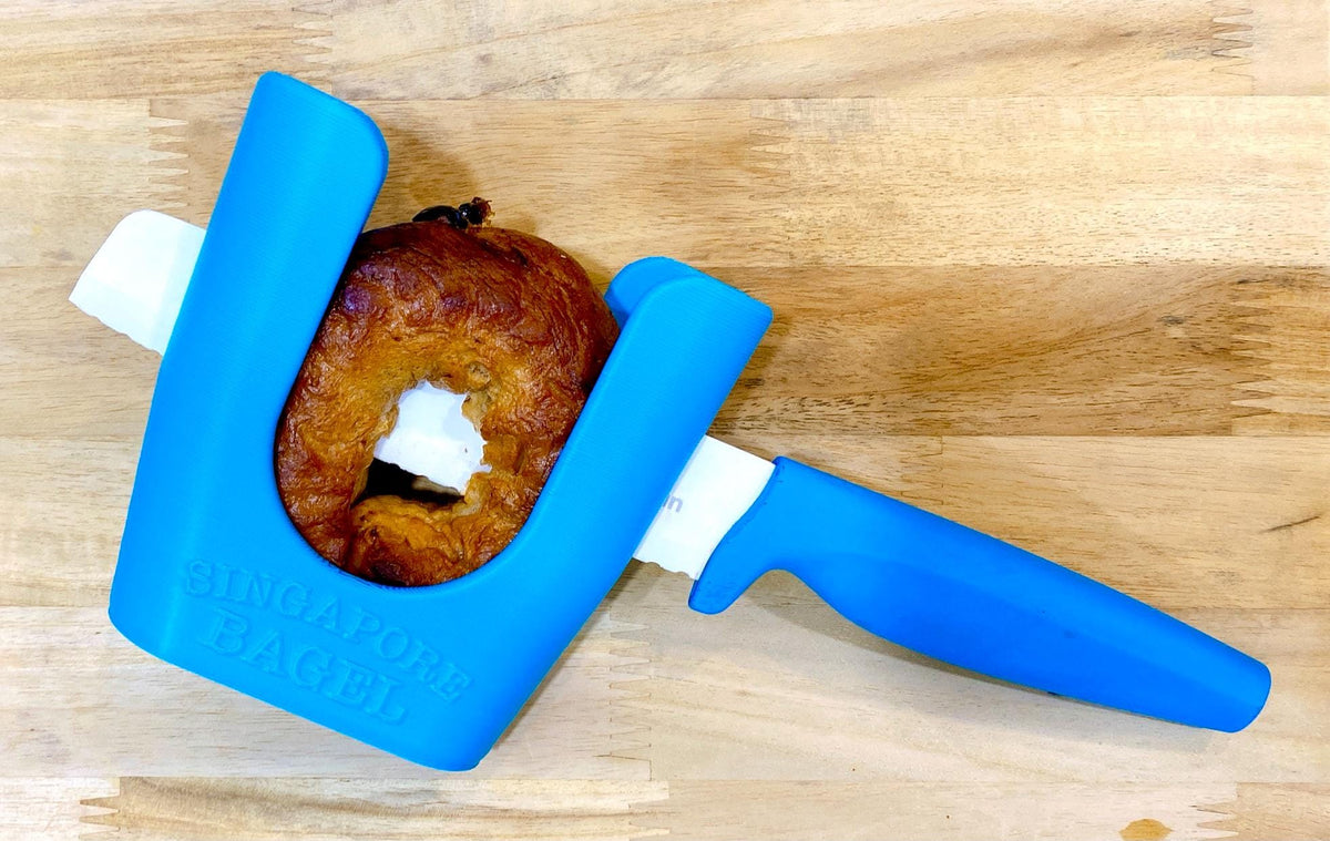 The Bagel Slicer Safe and Easy Bagel Cutter Durable Kitchen Tool Perfect for Even Slices Ideal for Breakfast and Baking Enthusiasts